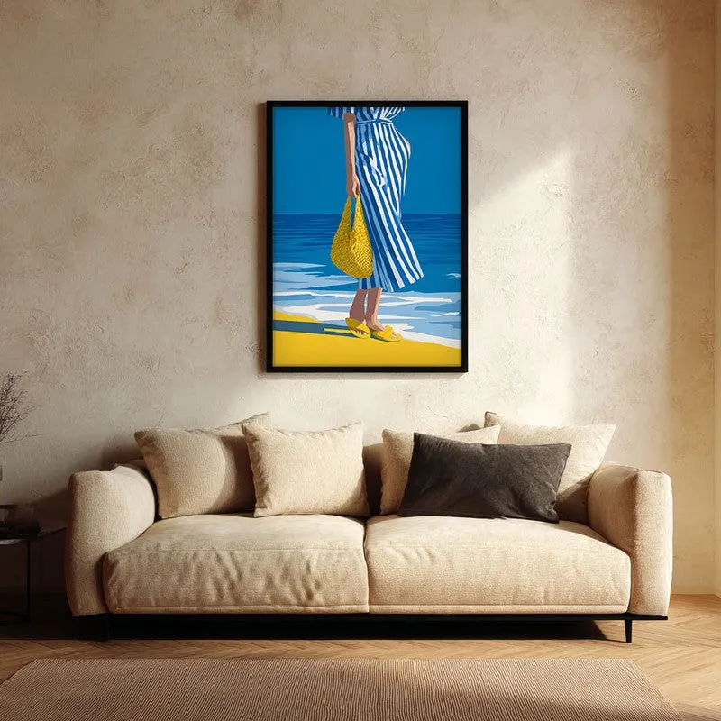 Shoreline Canvas Wall Painting - Black Frame media 1