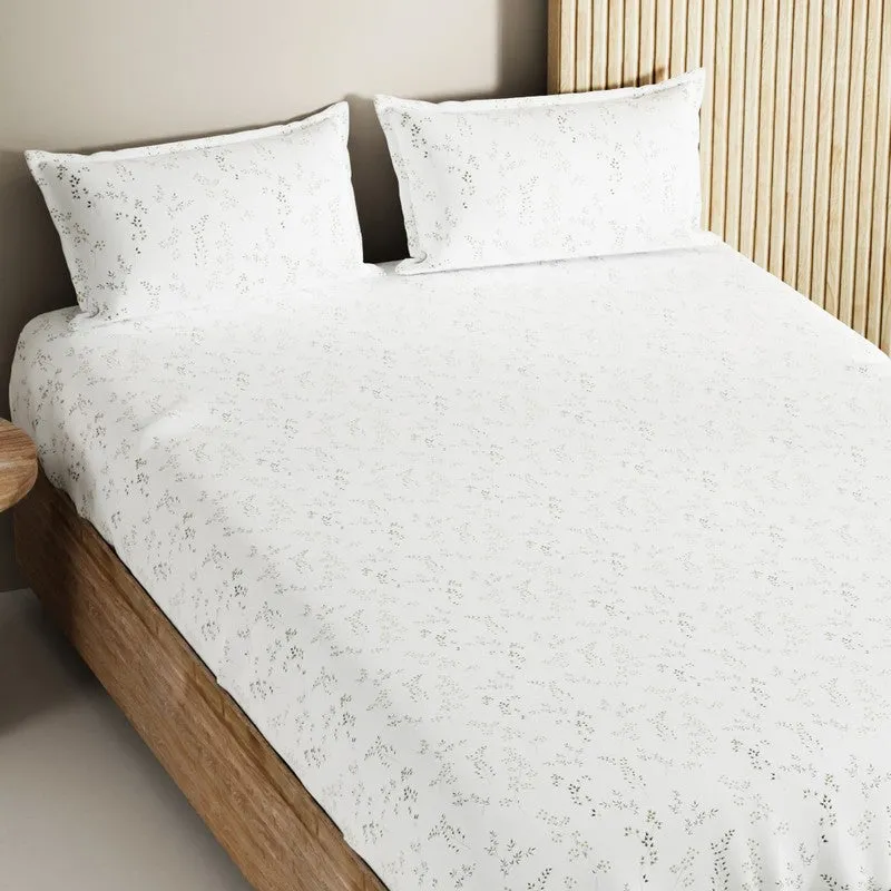 Irvyn Cotton Bedsheet (White) - 144 TC media 4