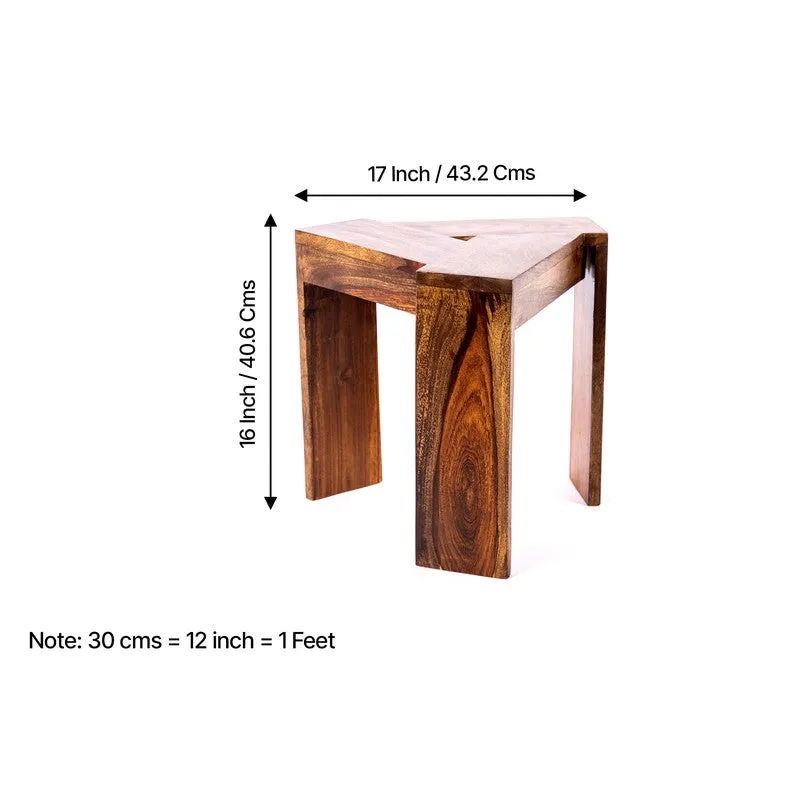 Jverox Sheesham Wooden Side & Bedside Table (Brown) - Set Of Two media 10