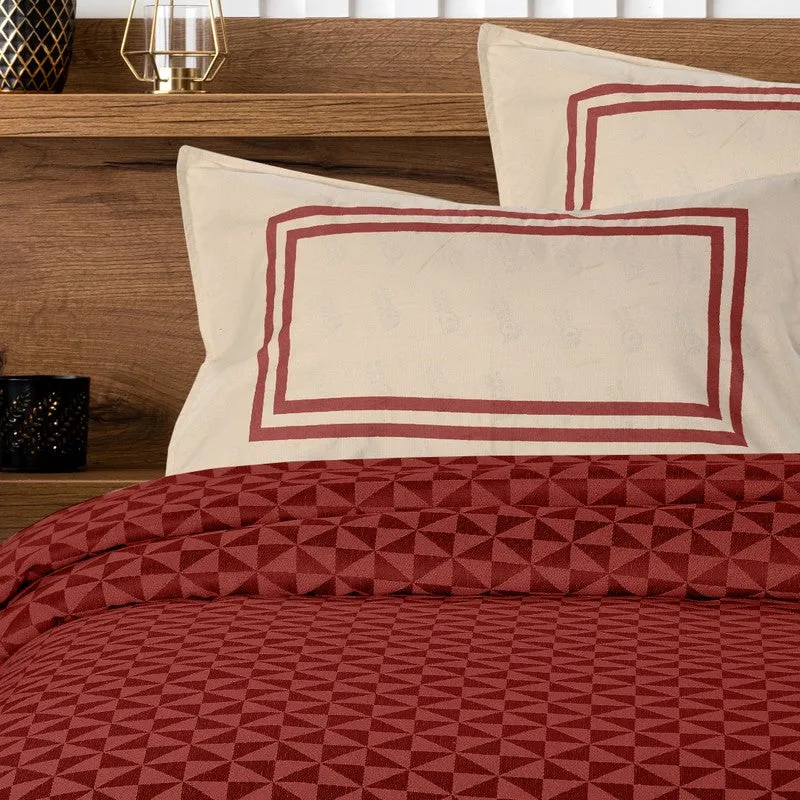 Pixel Nest Cotton Bedsheet (Red) - 224 TC media 4