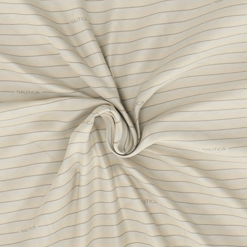 Nautica Lina Striped Cotton Bedsheet (Brown) - 160 TC media 6