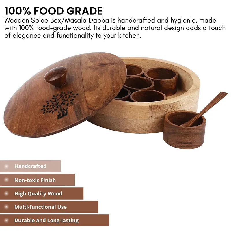 Canela Wood Masala Box - Nine Piece Set media 4
