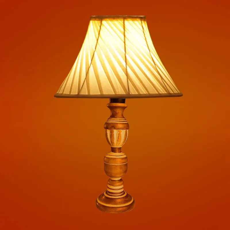 Zenrae Pleatrix Wooden Table Lamp - Ivory media 7