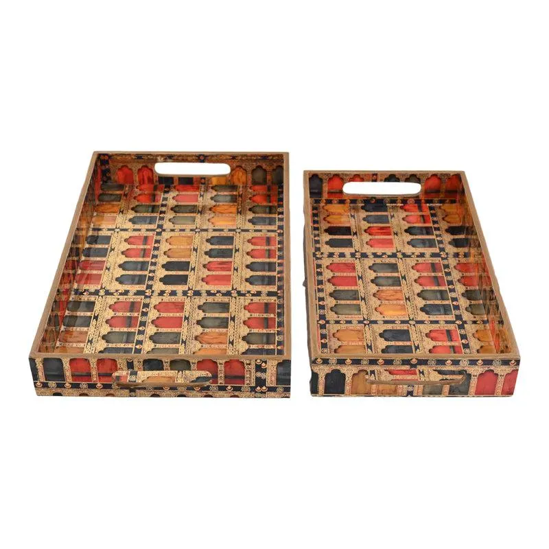 Rasdhara Wood Serving Tray (Large & Medium) - Set Of Two media 7