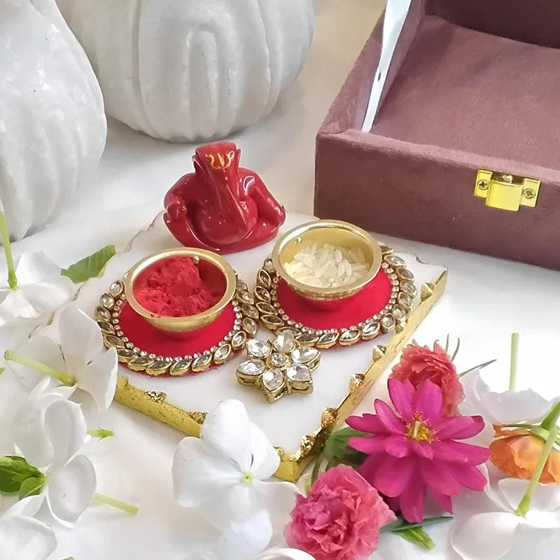 Ganapathi Marble Showpiece Gift Box media 3