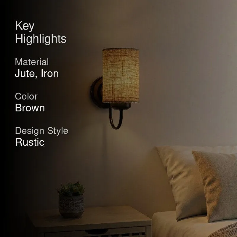 Cyluxe Terra Weave Jute Wall Lamp - Brown - 2