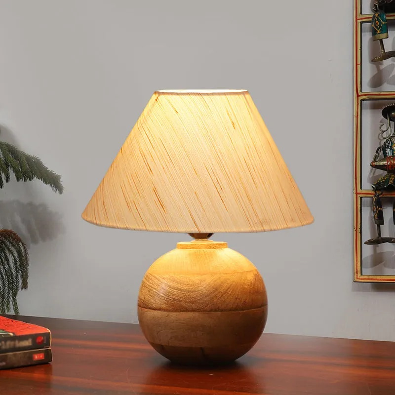 Cotin II Orb Cotton Table Lamp - OffWhite,Brown media 2