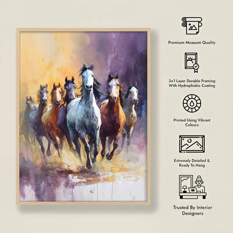 Untethered Horse Wall Painting With Brown Frame media 10