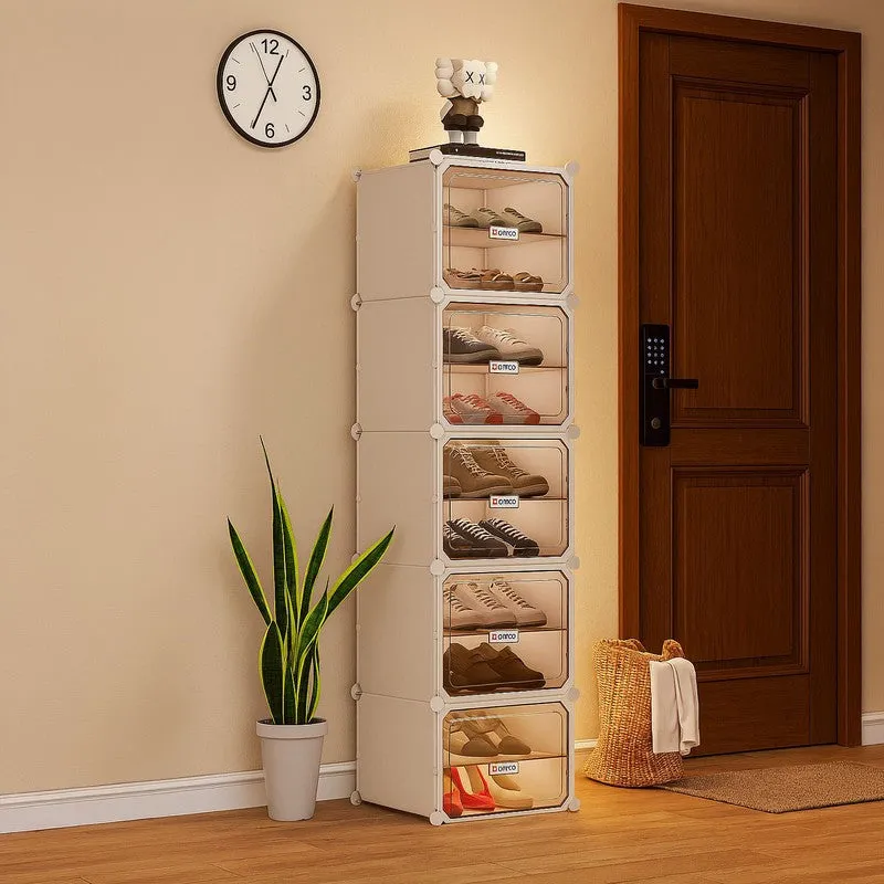 Soleva White Plastic & Metal Shoe Racks media 1