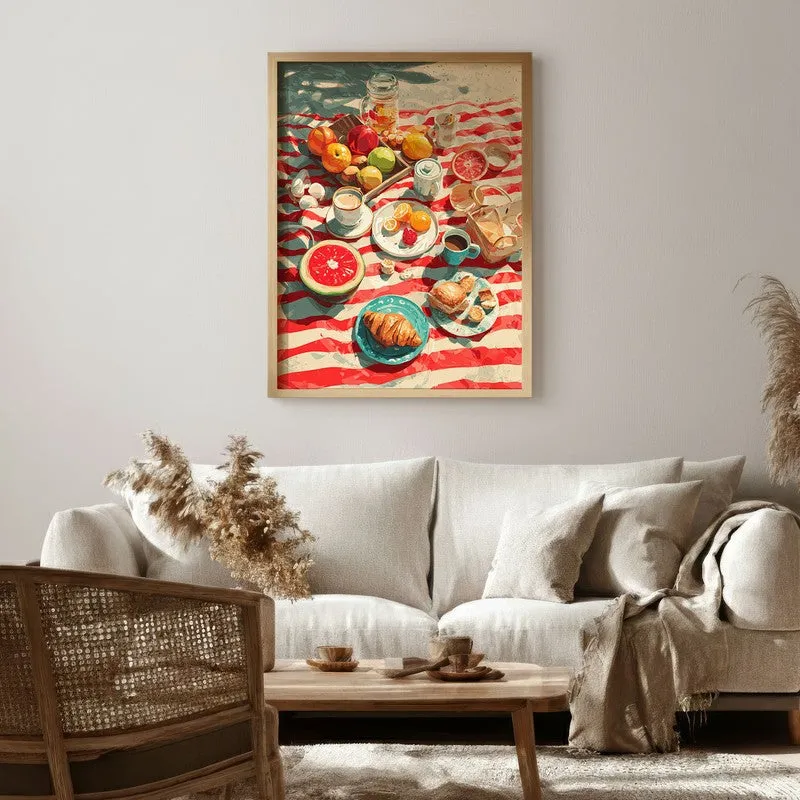 Feastora Canvas Wall Painting With Brown Frame media 6