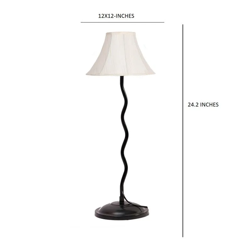 Lunalynx Cotton Table Lamp With Iron Base - White media 7