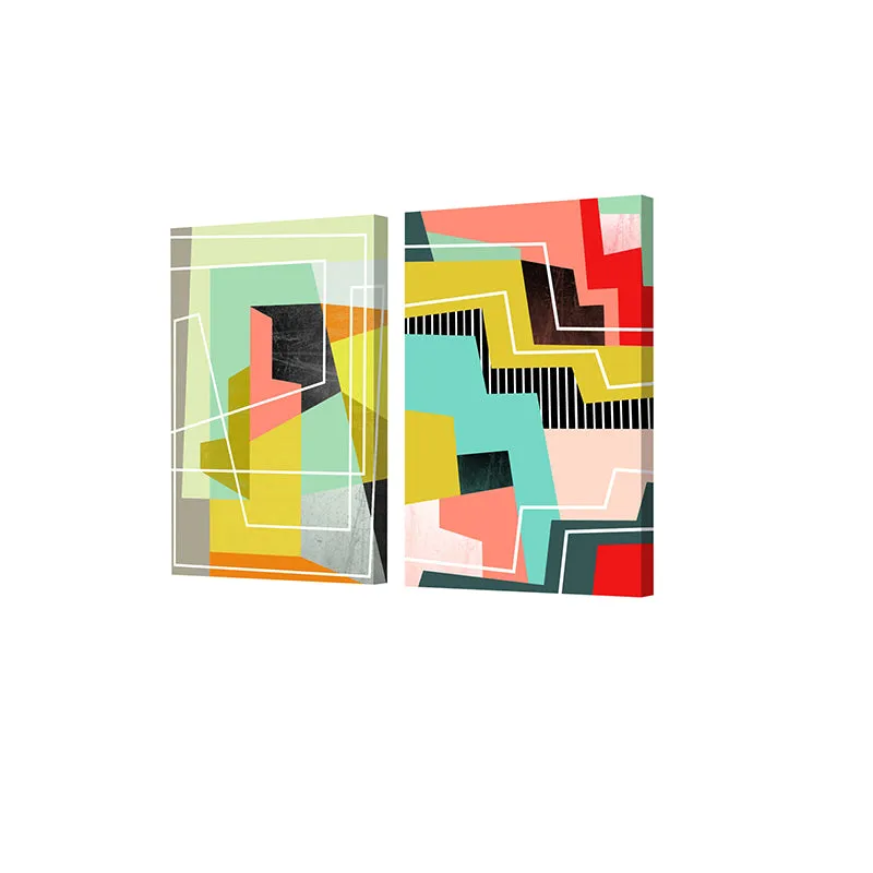 Satra Abstract Canvas Wall Painting - Set Of Two media 4