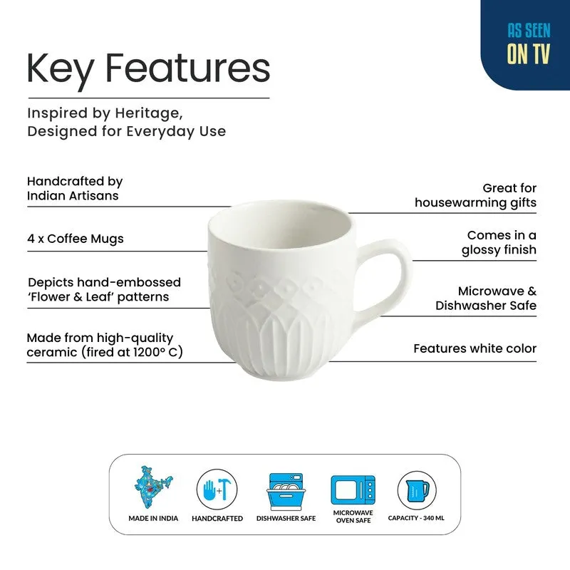 Minimalist Ceramic Coffee Mug (340 mL Each) - Set Of Four media 5