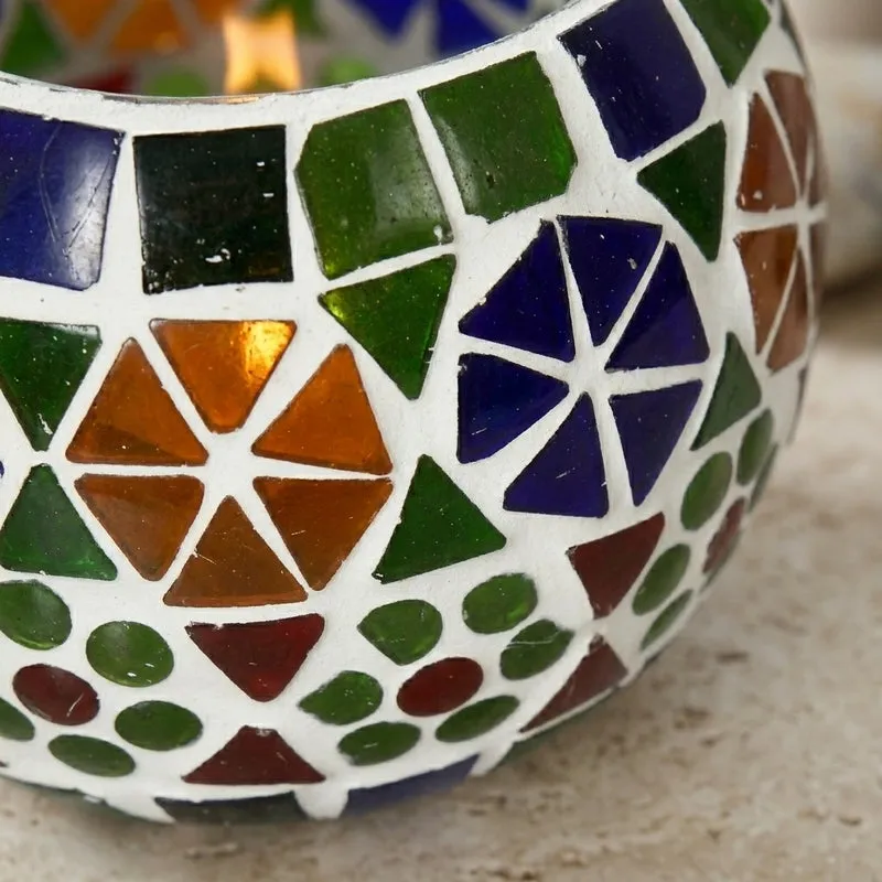 Srishti Mosaic Glass Tealight Candle Holder media 3