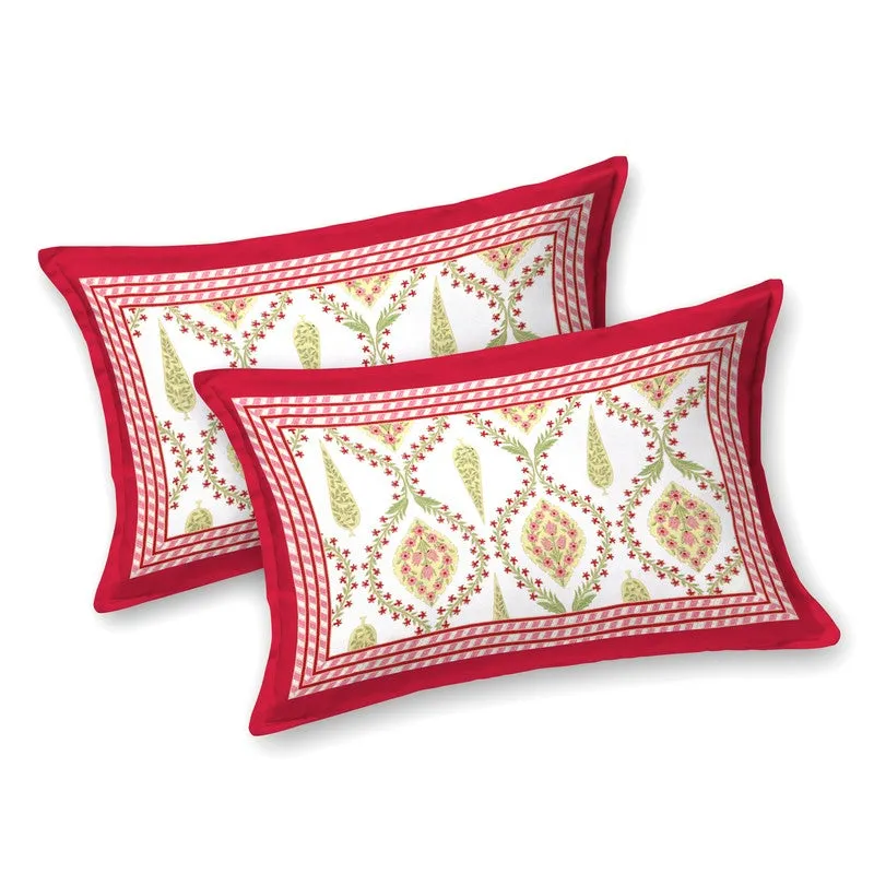 Ambi Bliss Cotton Bedsheet (White,Red) - 180 GSM media 6