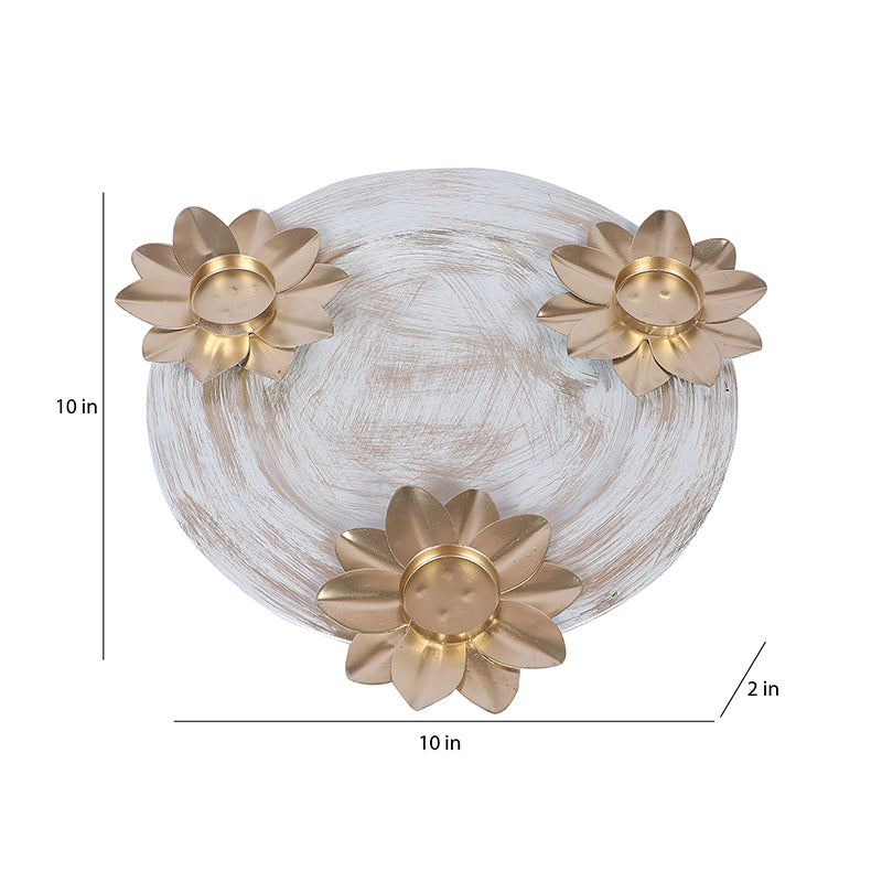 Áine Tealight Candle Holder With Platter (White) - Four Piece Set media 6