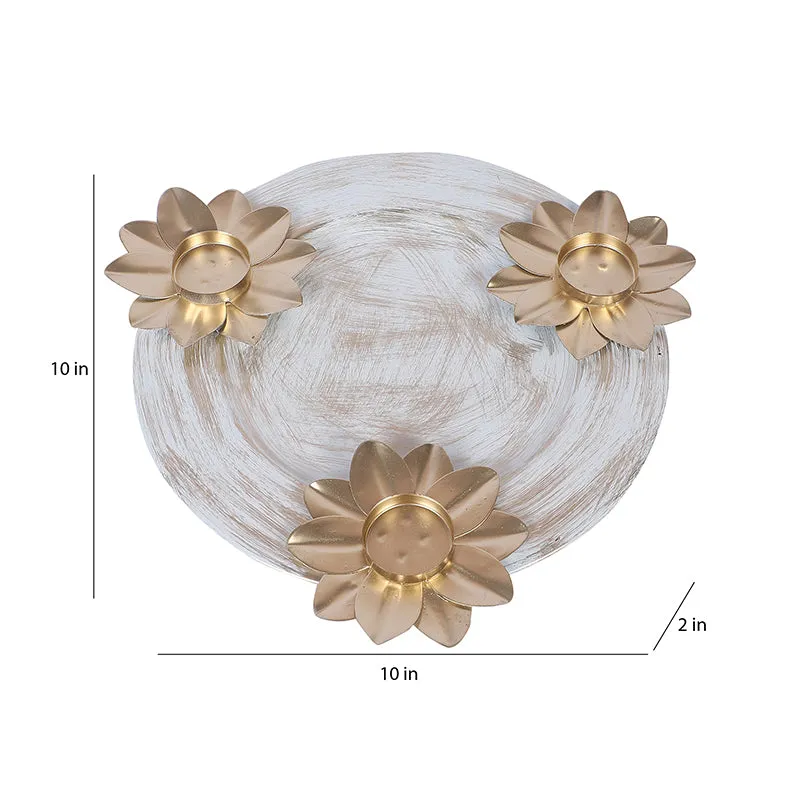 Áine Tealight Candle Holder With Platter (White) - Four Piece Set media 6