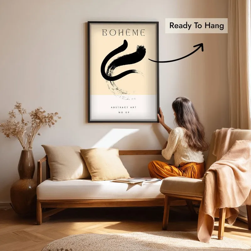 Gestural Calm Canvas Wall Painting With Black Frame media 7