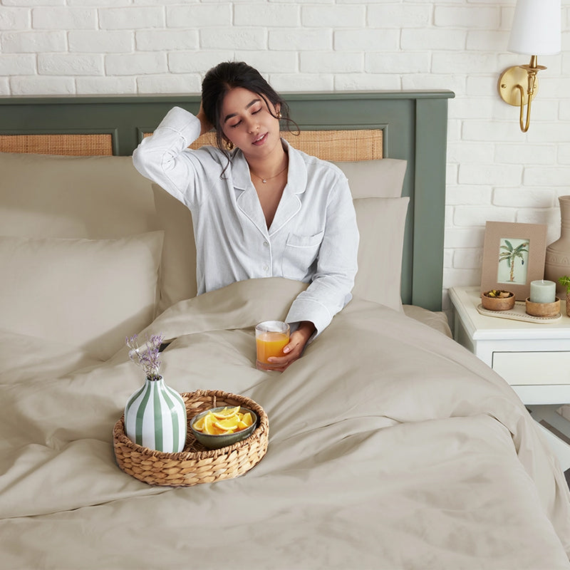 Maison Cotton Duvet Cover (Beige) - 700 TC media 5