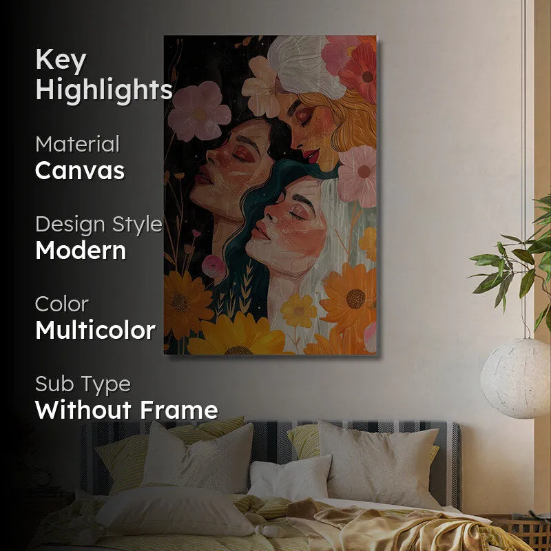 Women In Bloom Wall Painting media 2