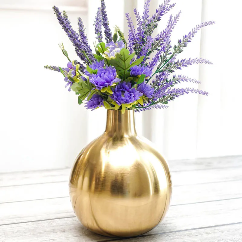 Sheen Metal Golden Flower vase - Shiny Gold media 5