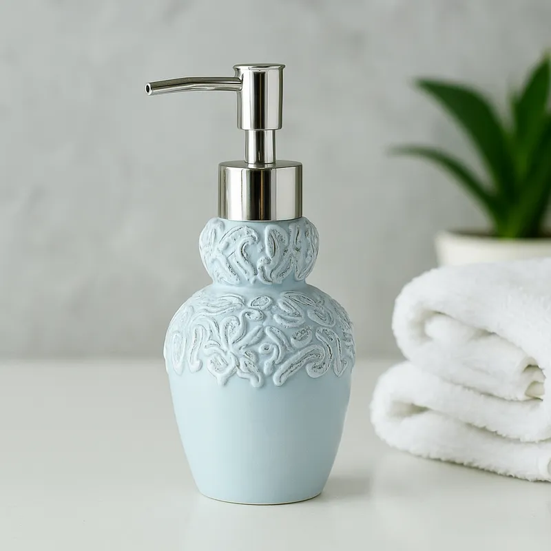 Floral Luxe Soap Dispenser - Blue media 1