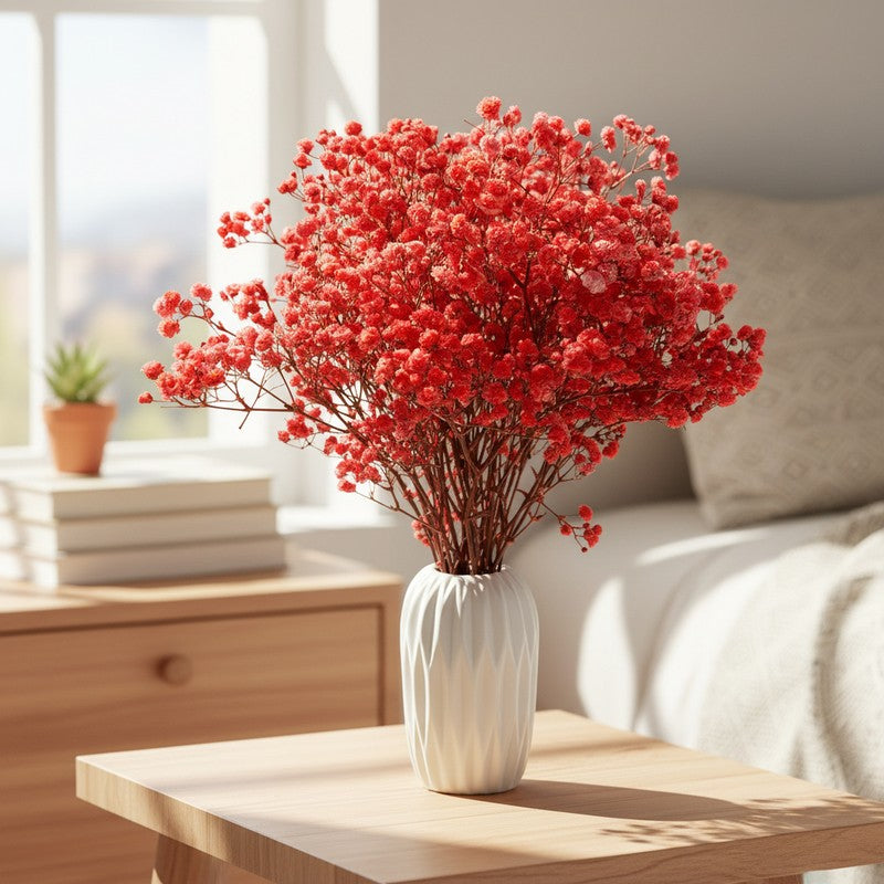 Artificial Gypsophila (Red) - Set Of Three media 5