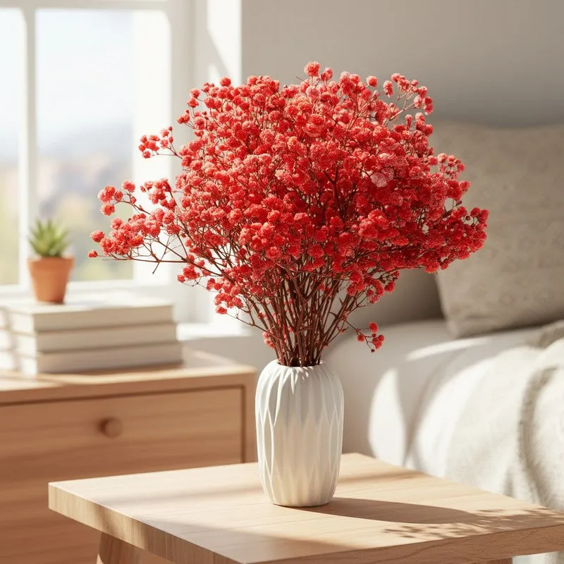 Artificial Gypsophila (Red) - Set Of Three media 5