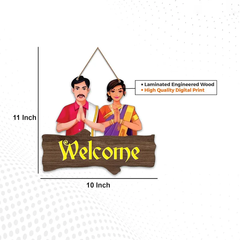Welcome Home Ethnic Polyester & MDF Wall Hanging media 5