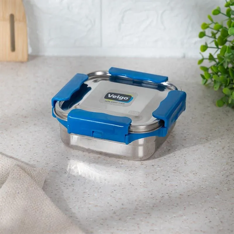 Hotserve Stainless Steel Lunch Box (Dark Blue) - 400 mL media 1