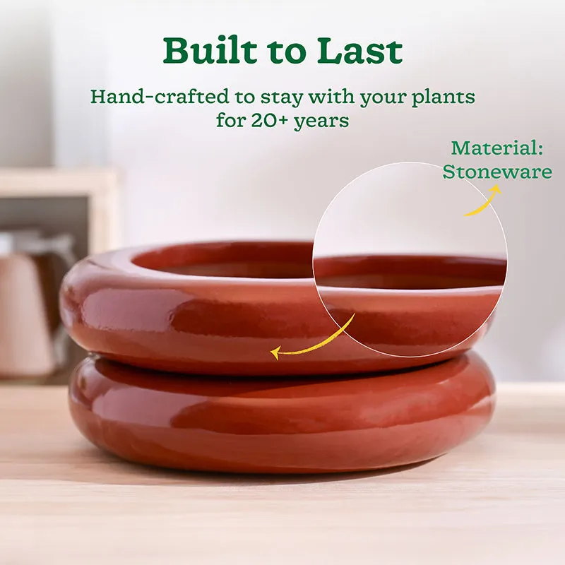 Ugaoo Ceramicurve Two Layer Ceramic Planter - Terracotta media 3