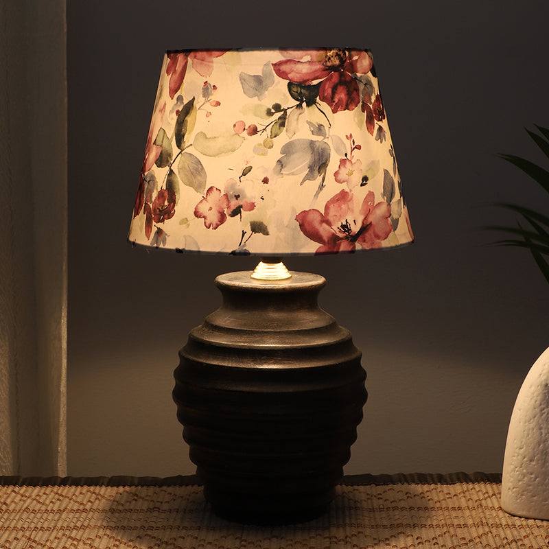 Lumikko Palmer Printed Mango Wood Table Lamp - Multicolor