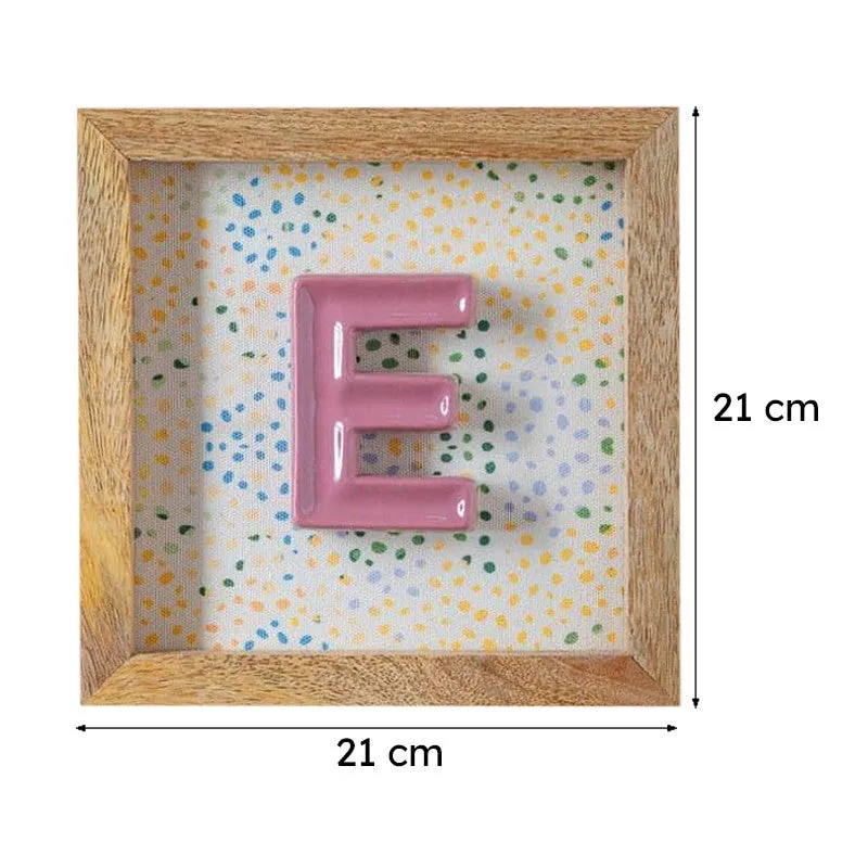 (E) Mini Mottled Mono Ceramic & Wooden Wall Accent - Pink media 6