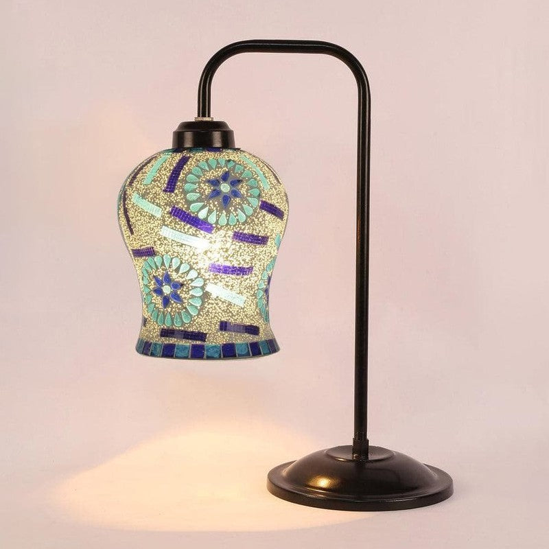 Mosaic Arch Glass Table Lamp - Blue media 5