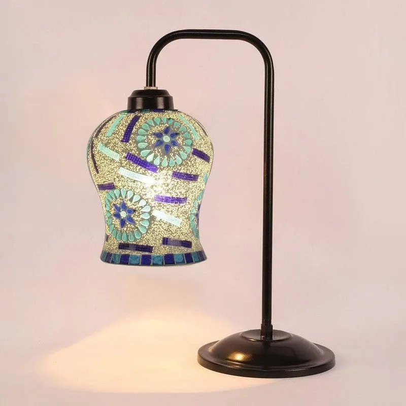 Mosaic Arch Glass Table Lamp - Blue media 5
