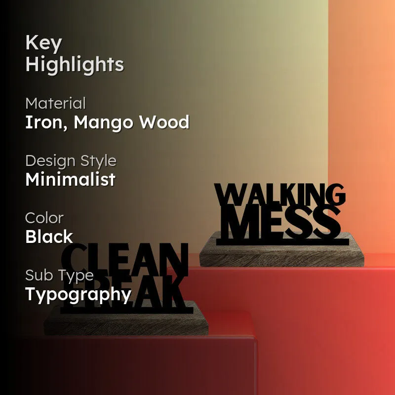 Walking Mess Typography Showpiece - Set Of Two media 2