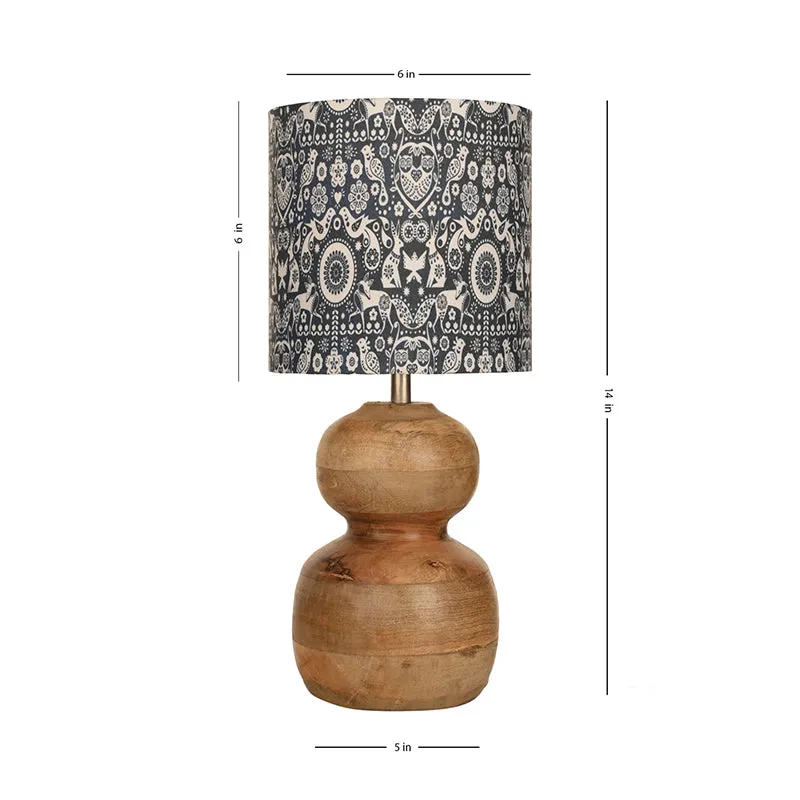Simona Ethnic Art Fabric Table Lamp - Black media 5