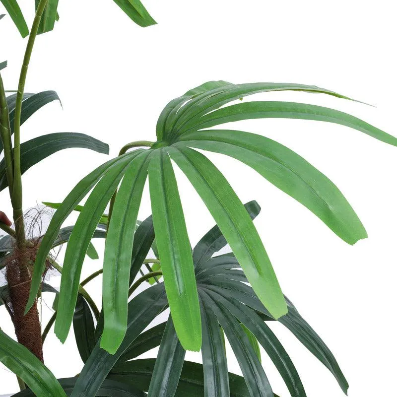 Artificial Realistic Rhapis Palm Tree With Black Plastic Pot - 4.9 Feet media 8