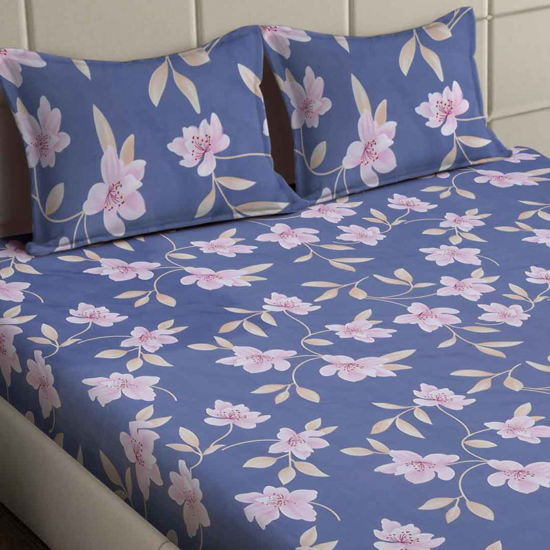 Lilac Meadows Floral Bedsheet - 130 GSM media 4