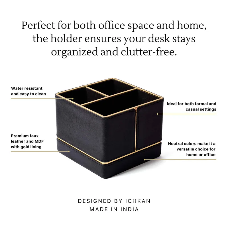 Ceastra Faux Leather Desk Organizer - Black media 3