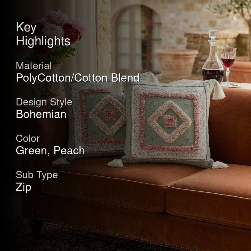 Calm Square Tufted Cushion Covers - Set Of Two media 2
