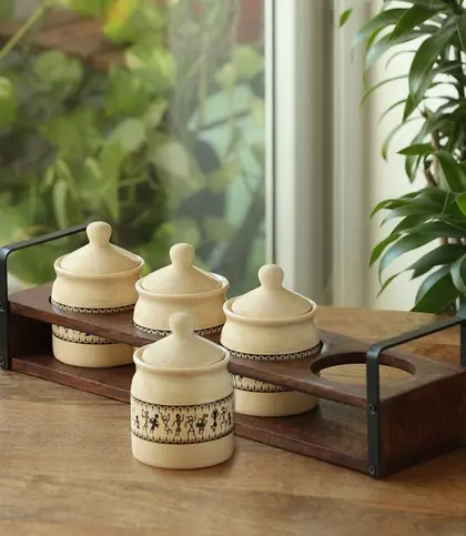 Mango Wood · Ceramic · Iron
