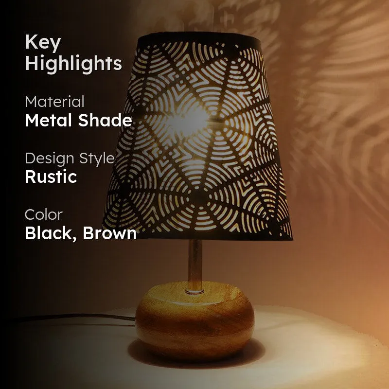 Astrova Etched Metal Table Lamp - Black,Brown media 2
