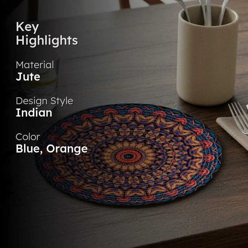 Mandala Heritage Jute Table Mat - Single Piece media 2