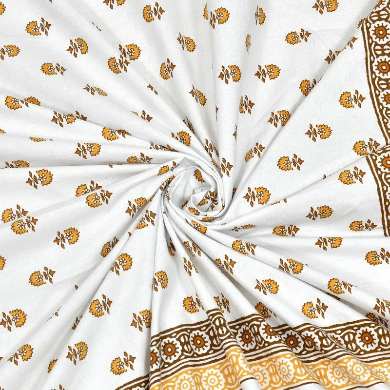 Gardenva Cotton Bedsheet (White,Beige) - 240 TC media 5