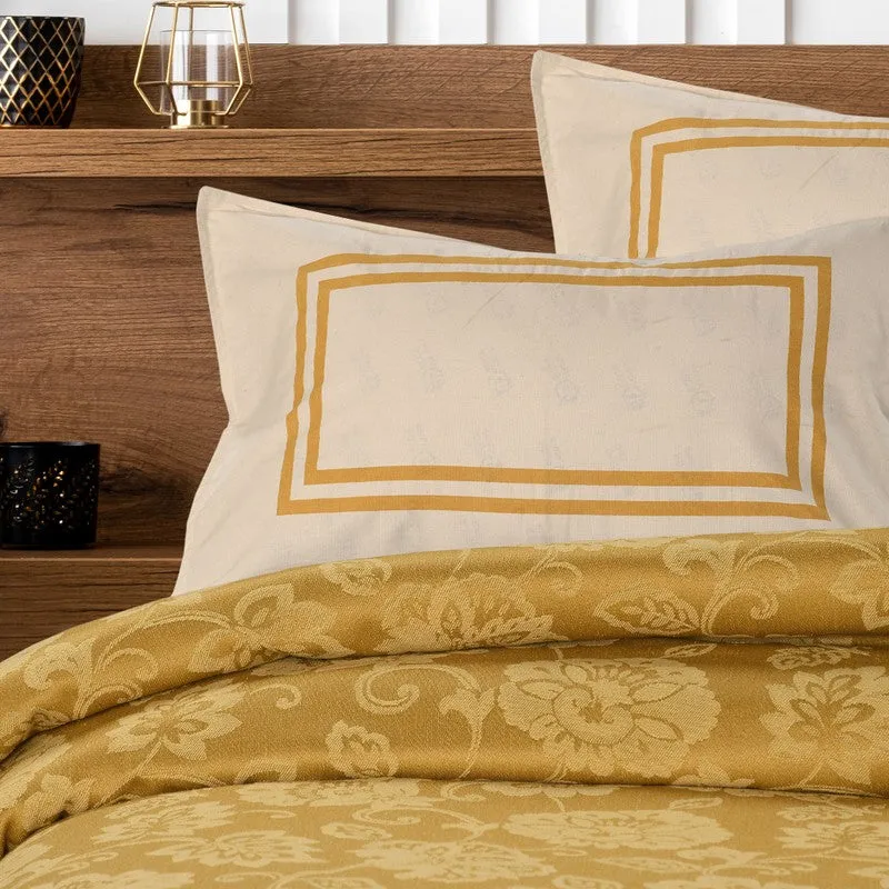 Floral Aura Cotton Bedsheet (Yellow) - 224 TC media 4