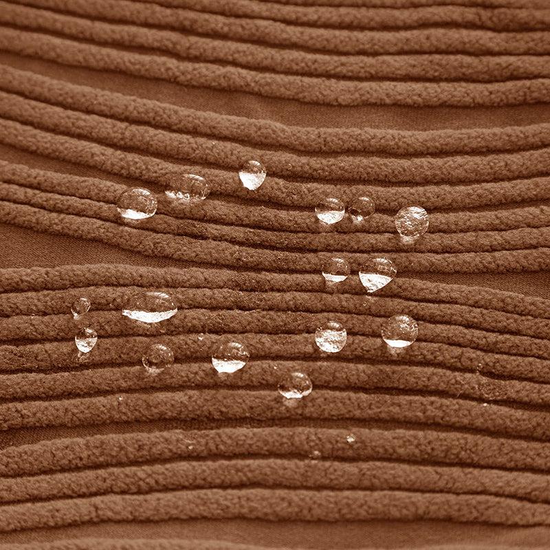 Velvet Night Solid Sofa Cover (Brown) - Single Seater media 4