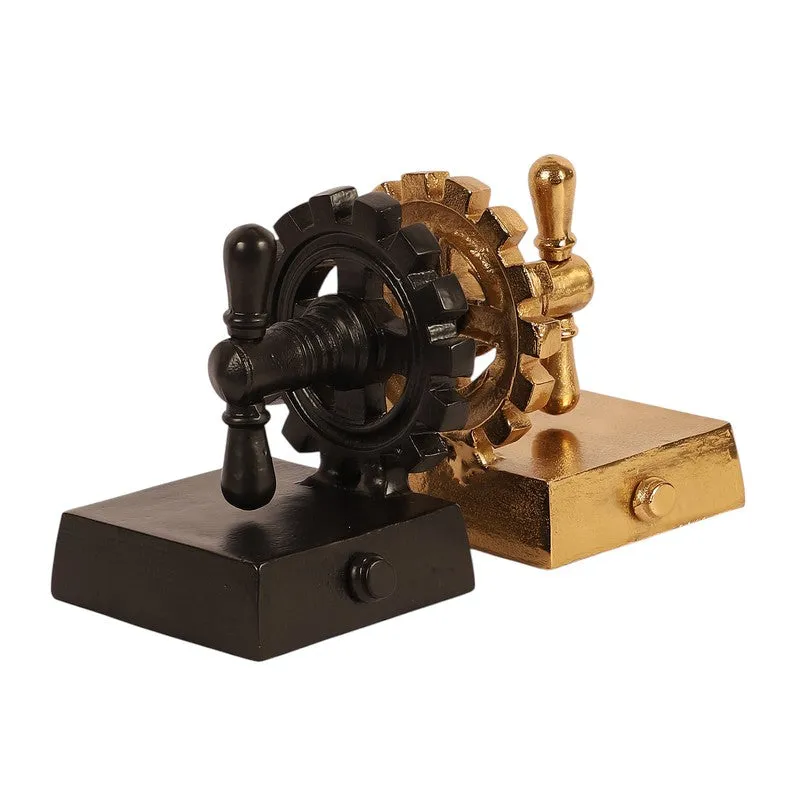 The Gearlock Bookend (Gold & Black) - Set Of Two media 4
