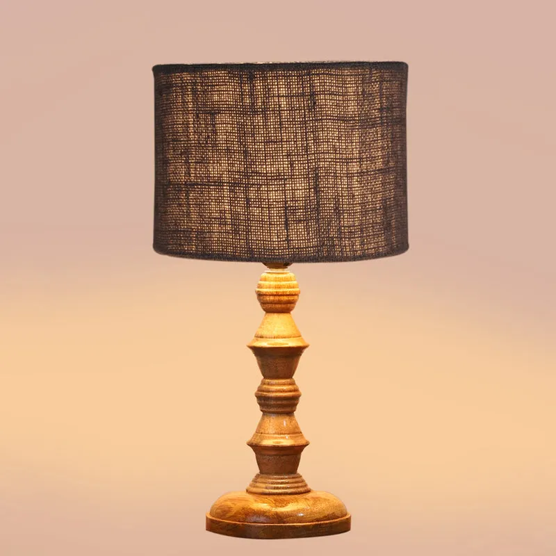 Sienna I Timber Wooden Table Lamp - Grey,Brown media 4
