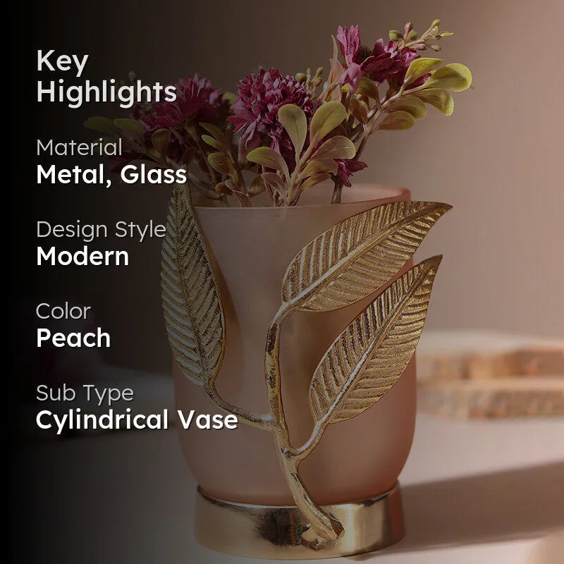 Gemma Glass Vase - Peach & Gold media 2